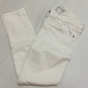 Abercrombie & Fitch Cream/White Mid Rise Jeans
